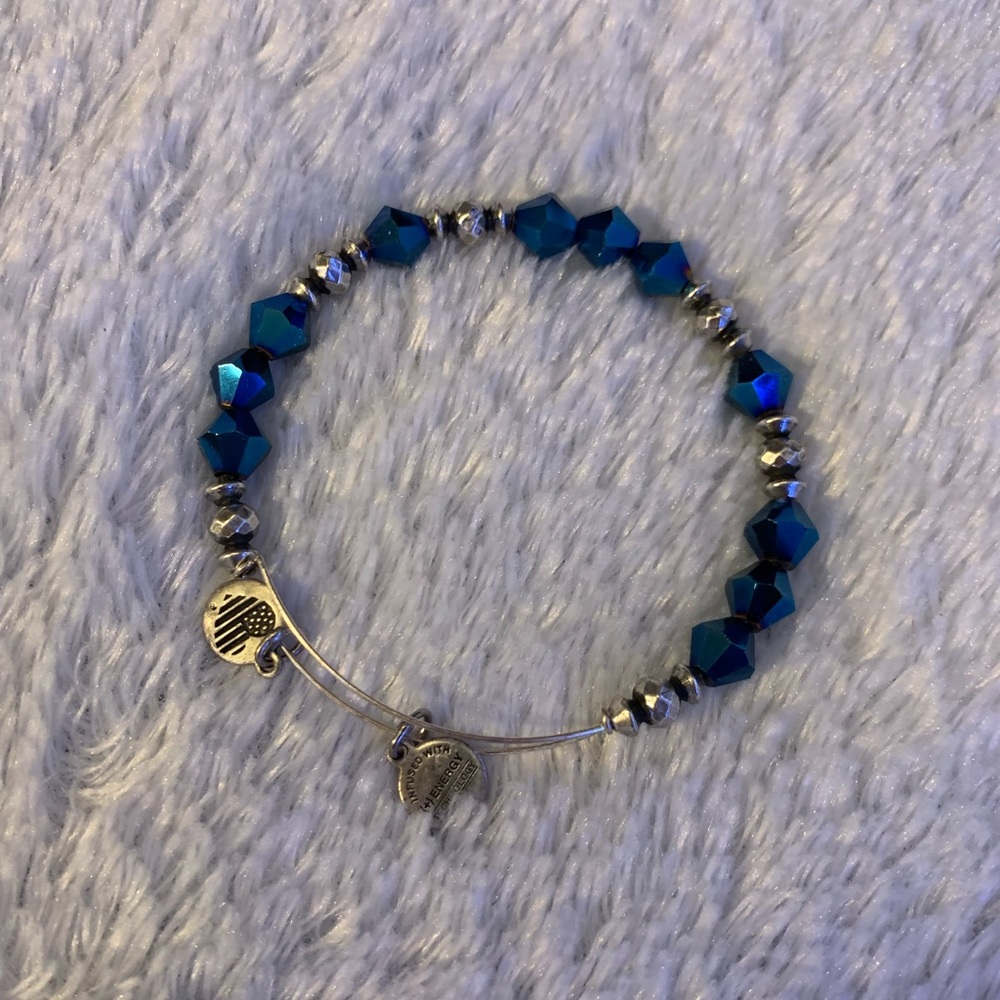 Alex and Ani blue beaded bracelet
